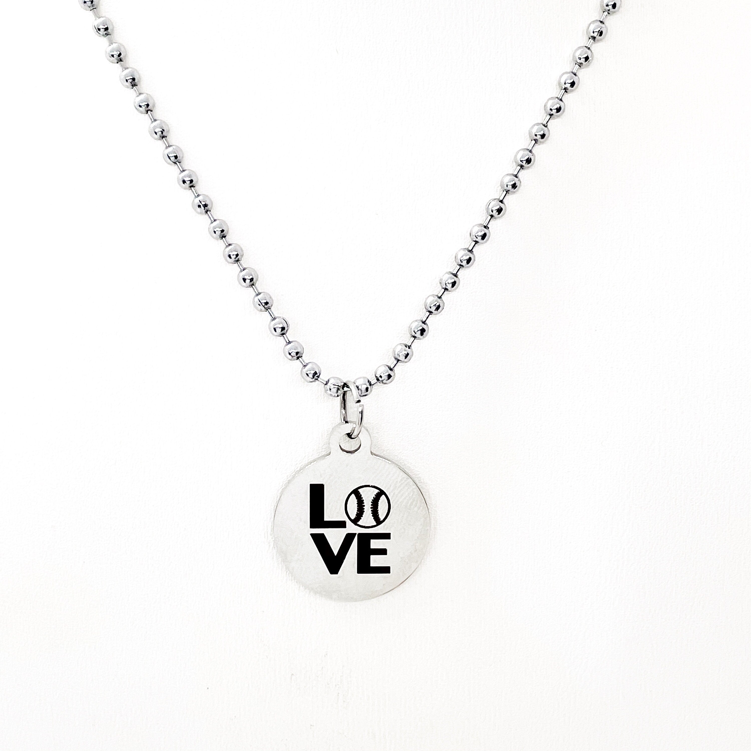 Baseball Gift, Baseball Love Necklace, Baseball Player Gift, Baseball Valentine, Baseball Mom Gift, Baseball Girlfriend Gift, Son Gift
