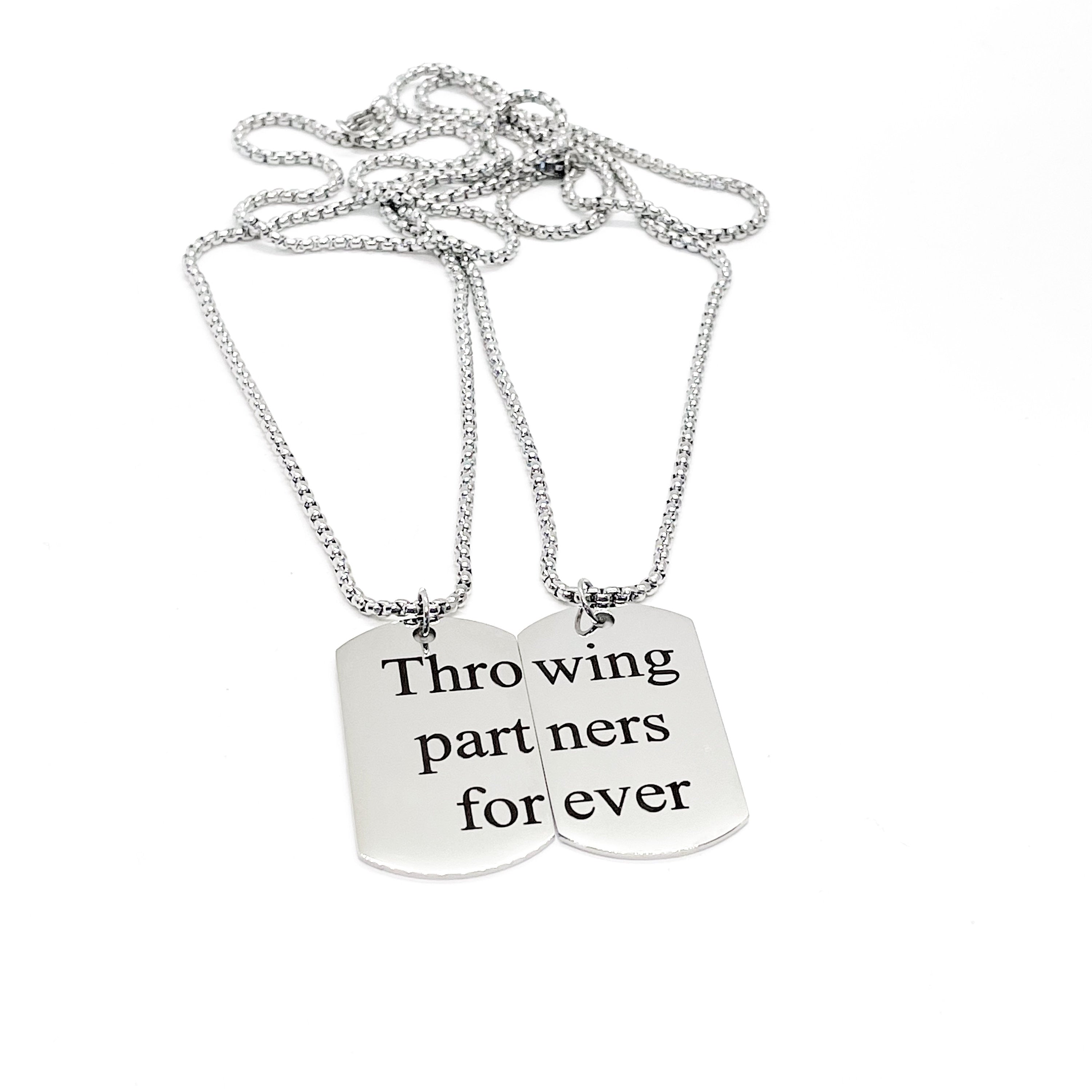 Throwing Partners Forever Necklace Set, Baseball Player Gift, Father Son Gift, Softball Necklaces, Pitcher Catcher Necklaces, Graduation