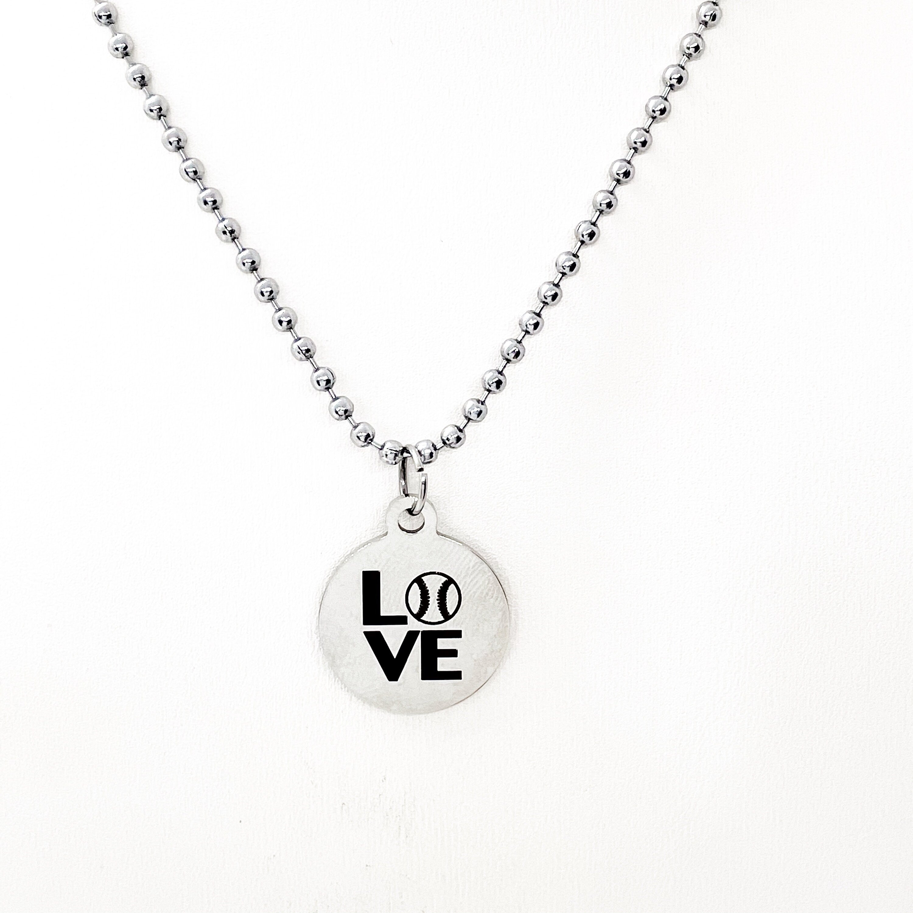Baseball Gift, Baseball Love Necklace, Baseball Player Gift, Baseball Valentine, Baseball Mom Gift, Baseball Girlfriend Gift, Son Gift