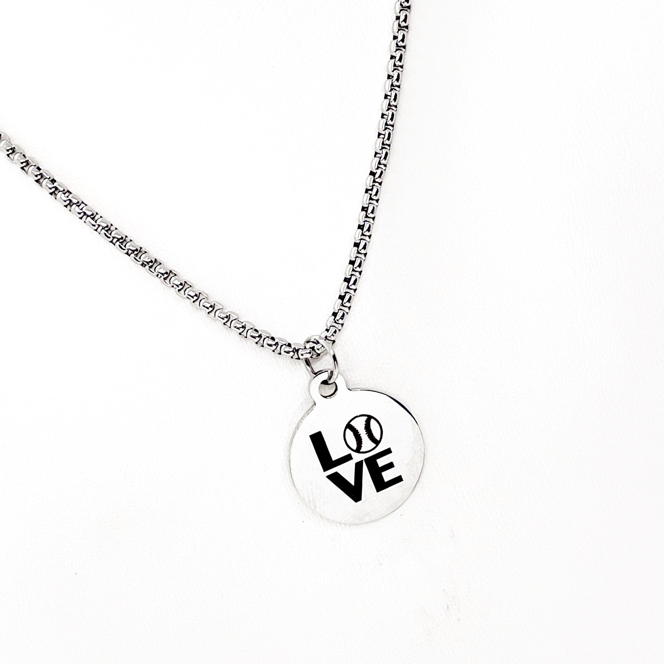 Baseball Necklace, Baseball Love Gift, Baseball Player Gift, Baseball Valentine, Baseball Mom Gift, Baseball Girlfriend Gift, Son Gift