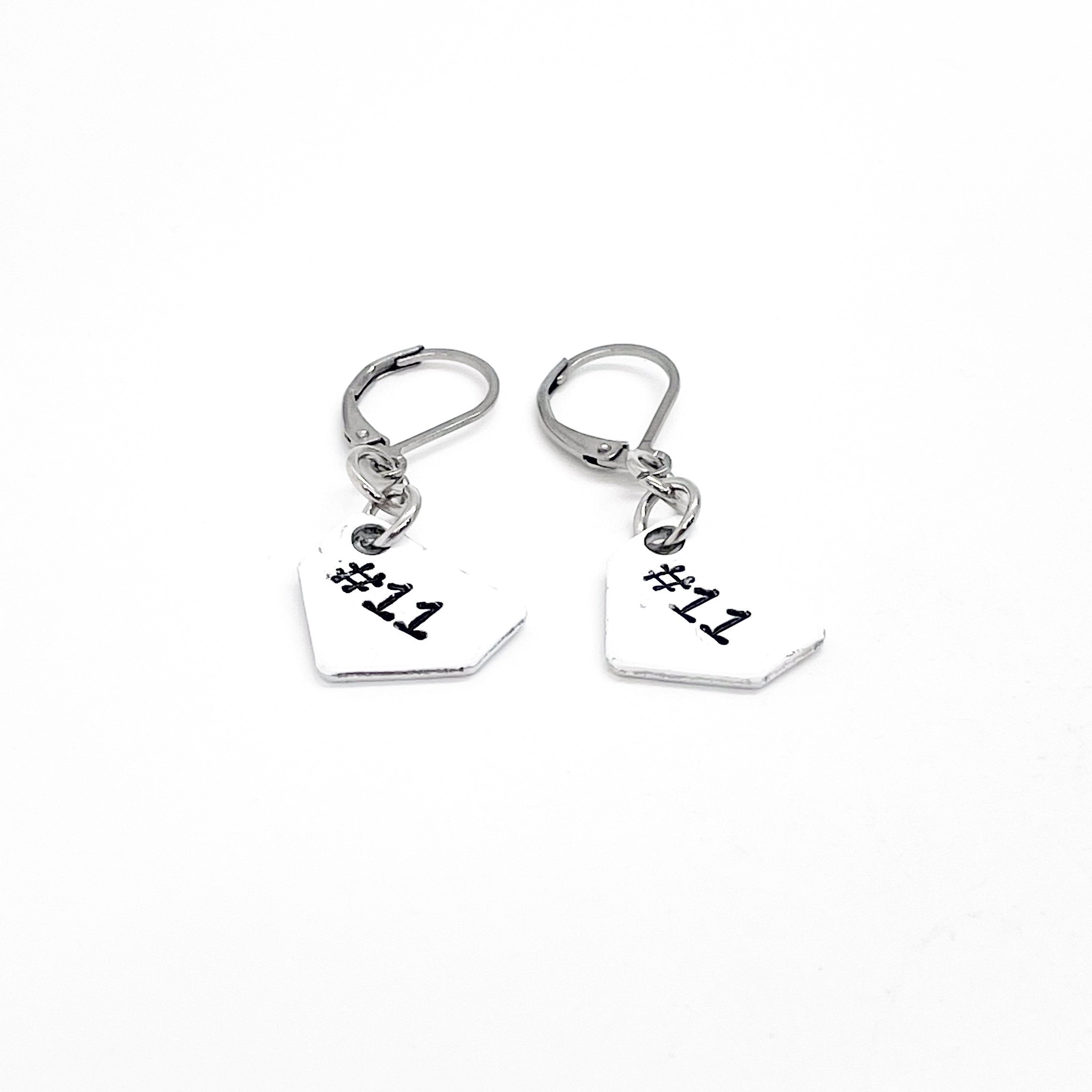Home Plate Earrings, Personalized Softball Earrings, Baseball Mom Earrings, Baseball Girlfriend Earrings, Softball Mom Gift, Gift For Her