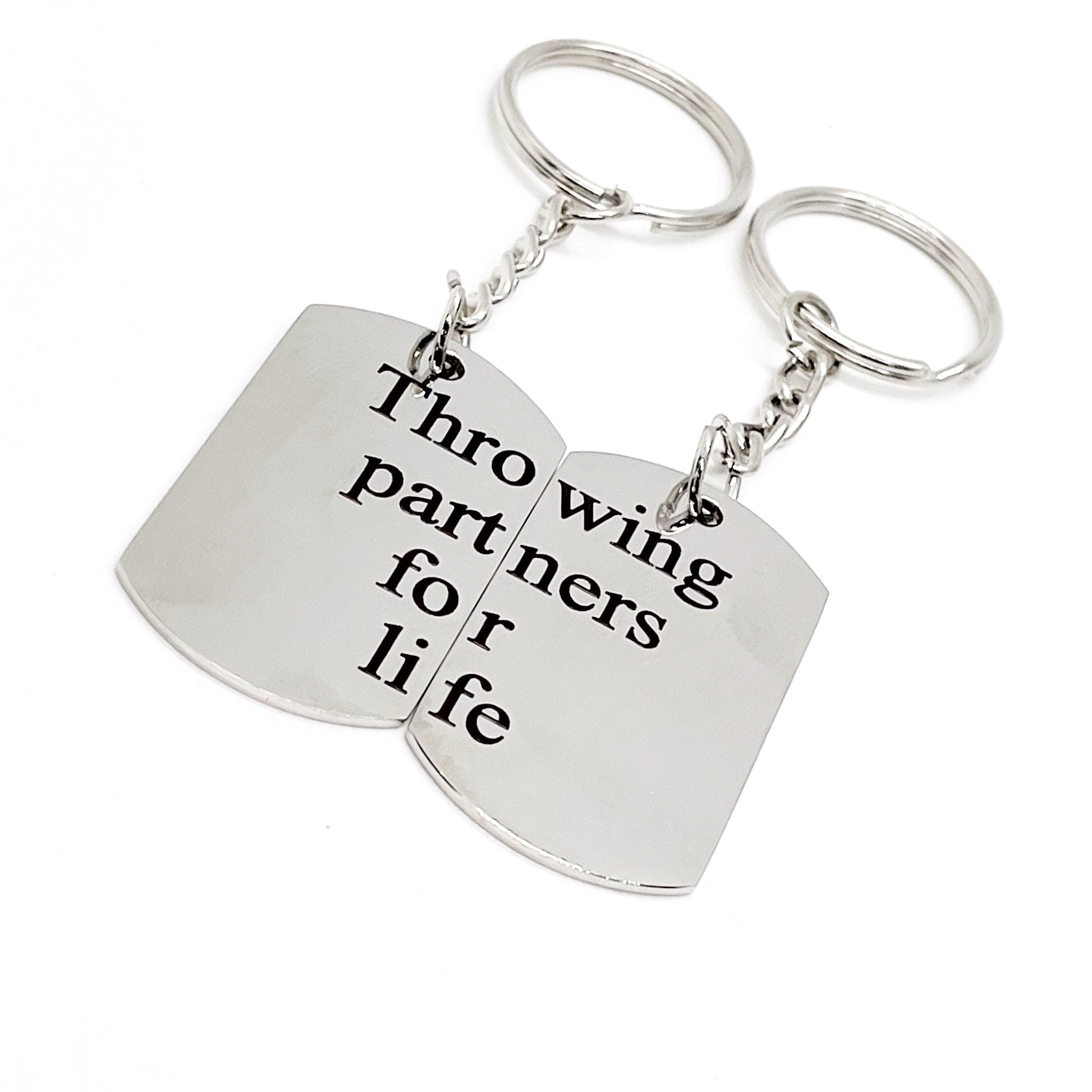 Throwing Partners For Life Keychain Set, Baseball Player Gift, Father Son Gift, Softball Keychains, Pitcher Catcher Keychains, Graduation