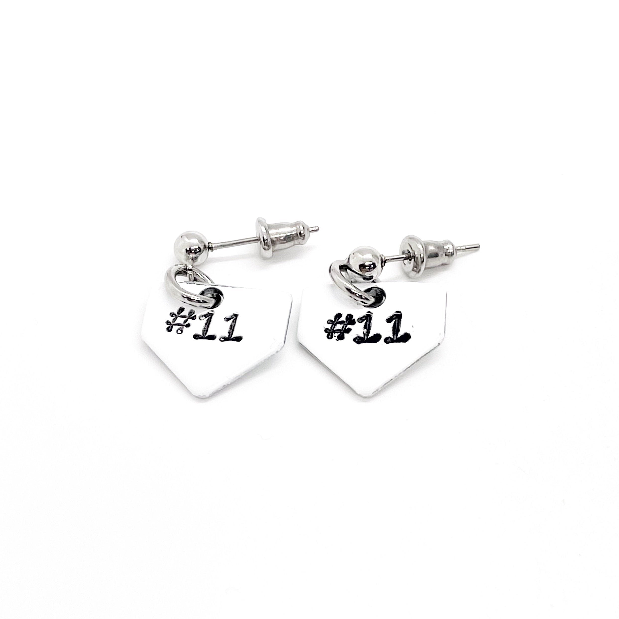 Home Plate Earrings, Personalized Softball Earrings, Baseball Mom Earrings, Baseball Girlfriend Earrings, Softball Mom Gift, Gift For Her
