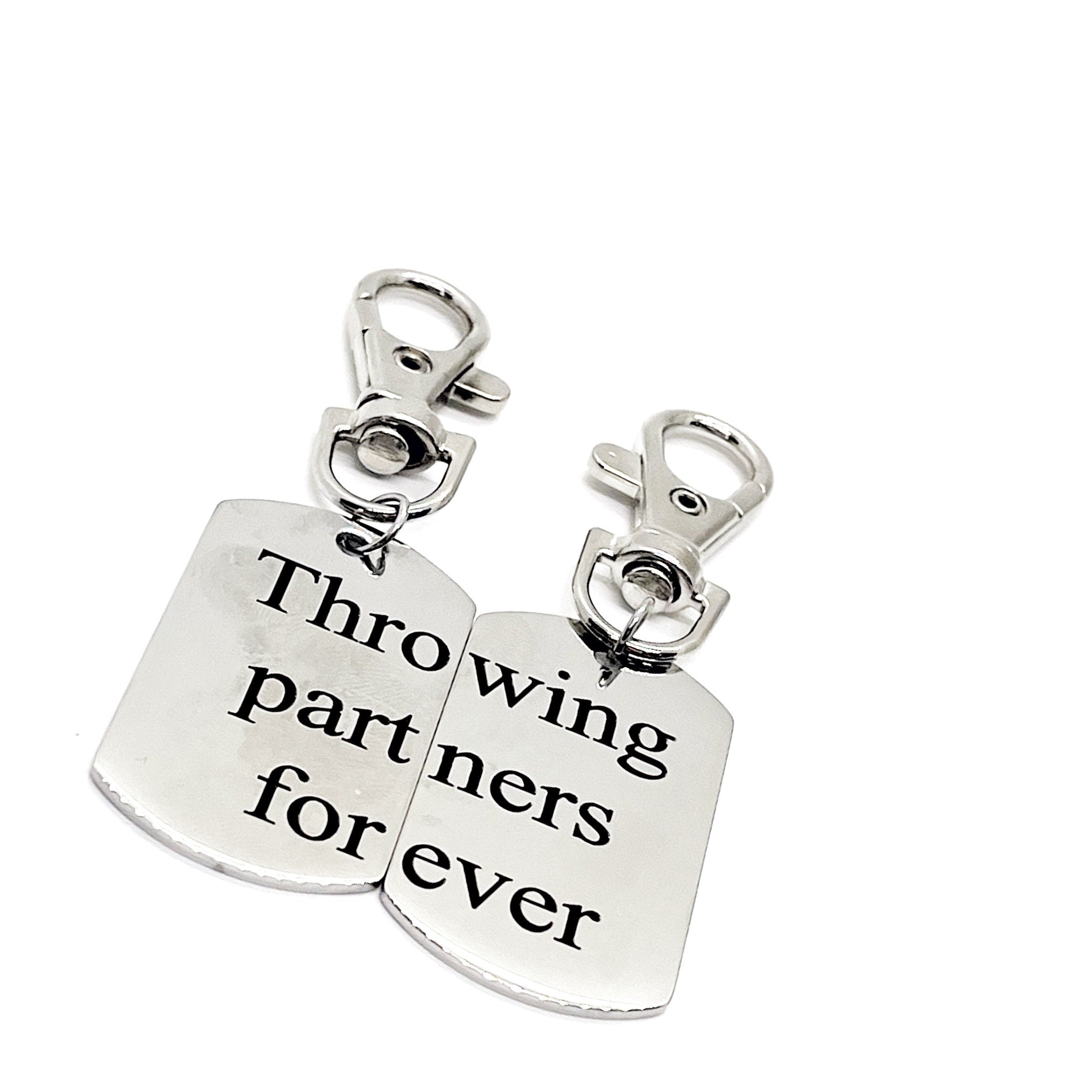 Throwing Partners Forever Clip On Charm Set, Baseball Players, Softball Players, Father Son Gift, Baseball Keychains, Softball Keychains