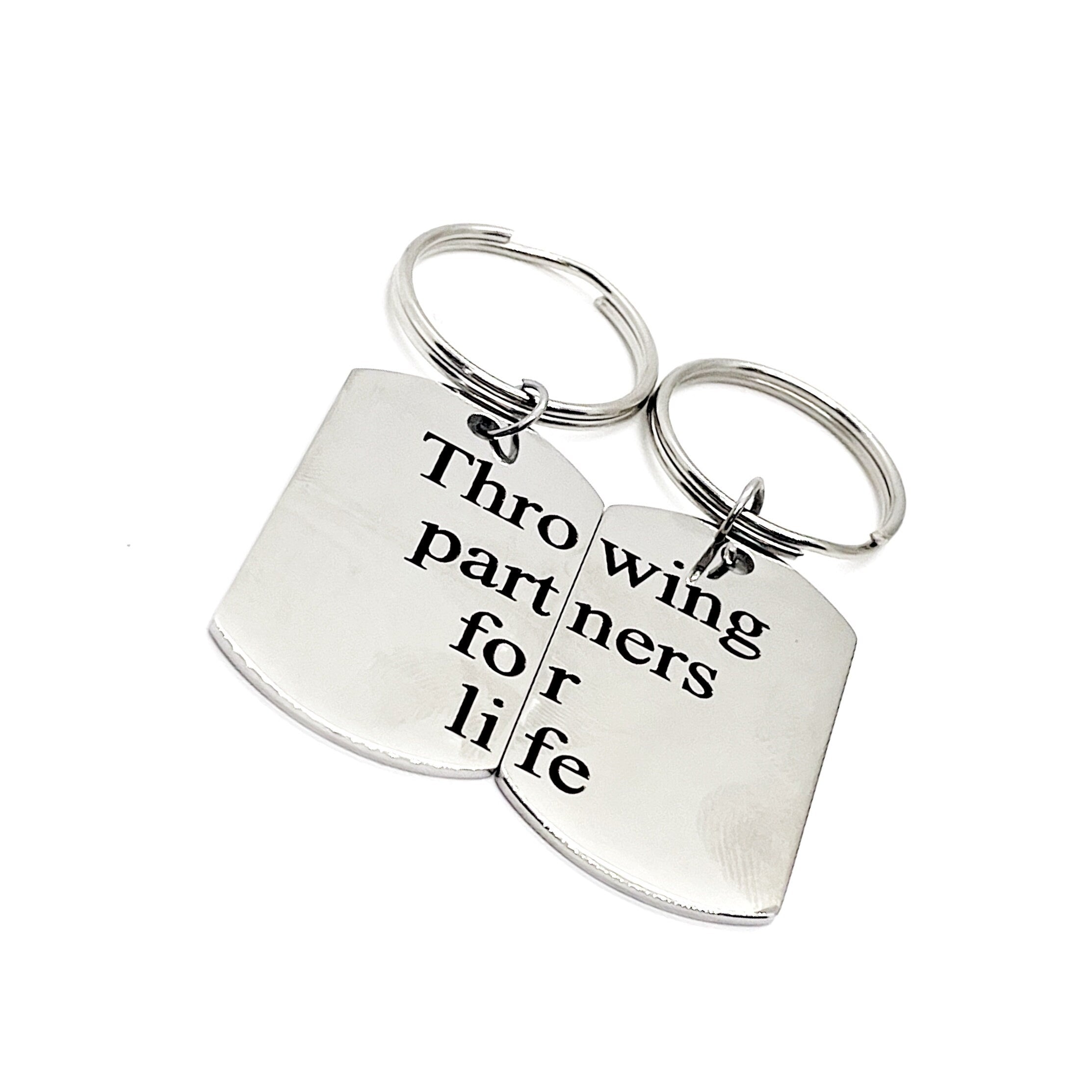 Throwing Partners For Life Keychain Set, Pitcher Catcher Gifts, Father Son Gift, Baseball Keychains, Baseball Players, Softball Players Gift