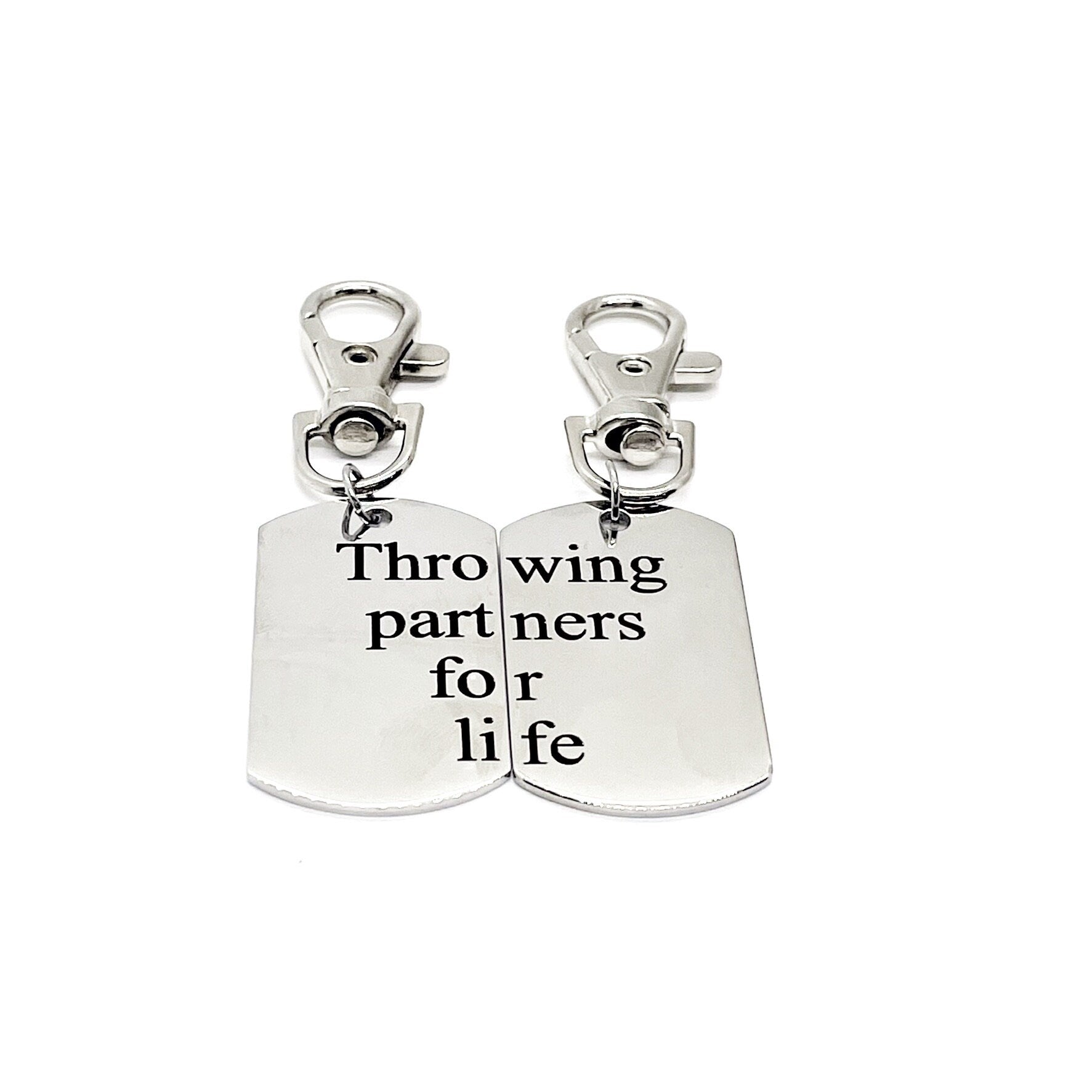 Throwing Partners For Life Clip On Charm Set, Baseball Players, Softball Players, Father Son Gift, Baseball Keychains, Softball Keychains