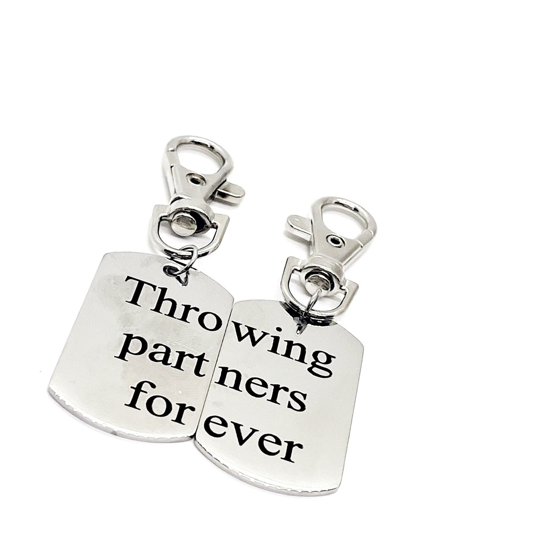 Throwing Partners Forever Clip On Charm Set, Baseball Players, Softball Players, Father Son Gift, Baseball Keychains, Softball Keychains