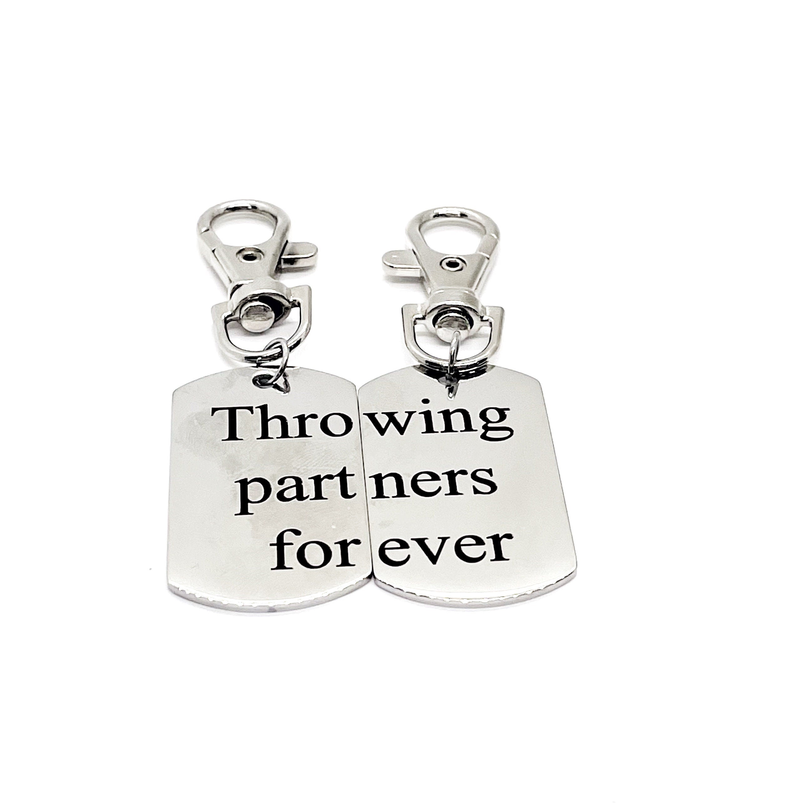 Throwing Partners Forever Clip On Charm Set, Baseball Players, Softball Players, Father Son Gift, Baseball Keychains, Softball Keychains