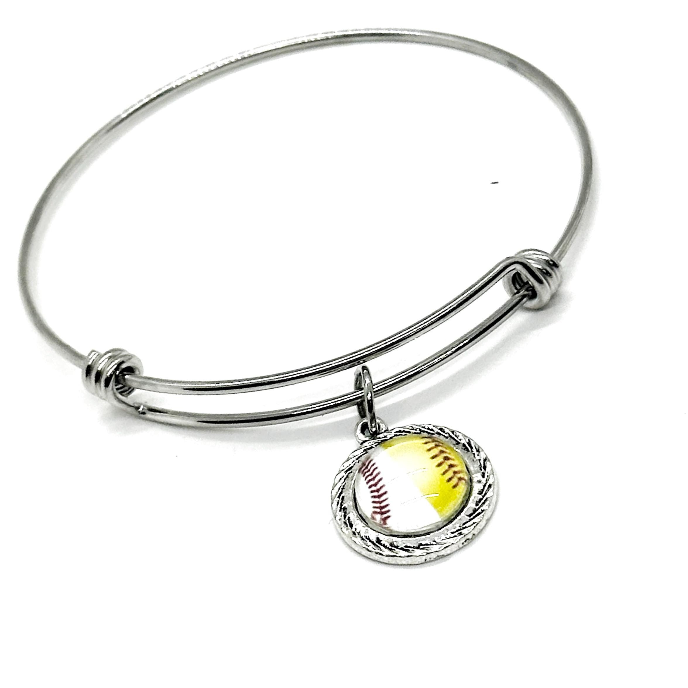 Split Baseball and Softball Charm Bracelet, Mom Gift, Mothers Day, Team Mom, Gift For Her, Wife Gift, Team Mom, Coach’s Wife, Jewelry Gifts