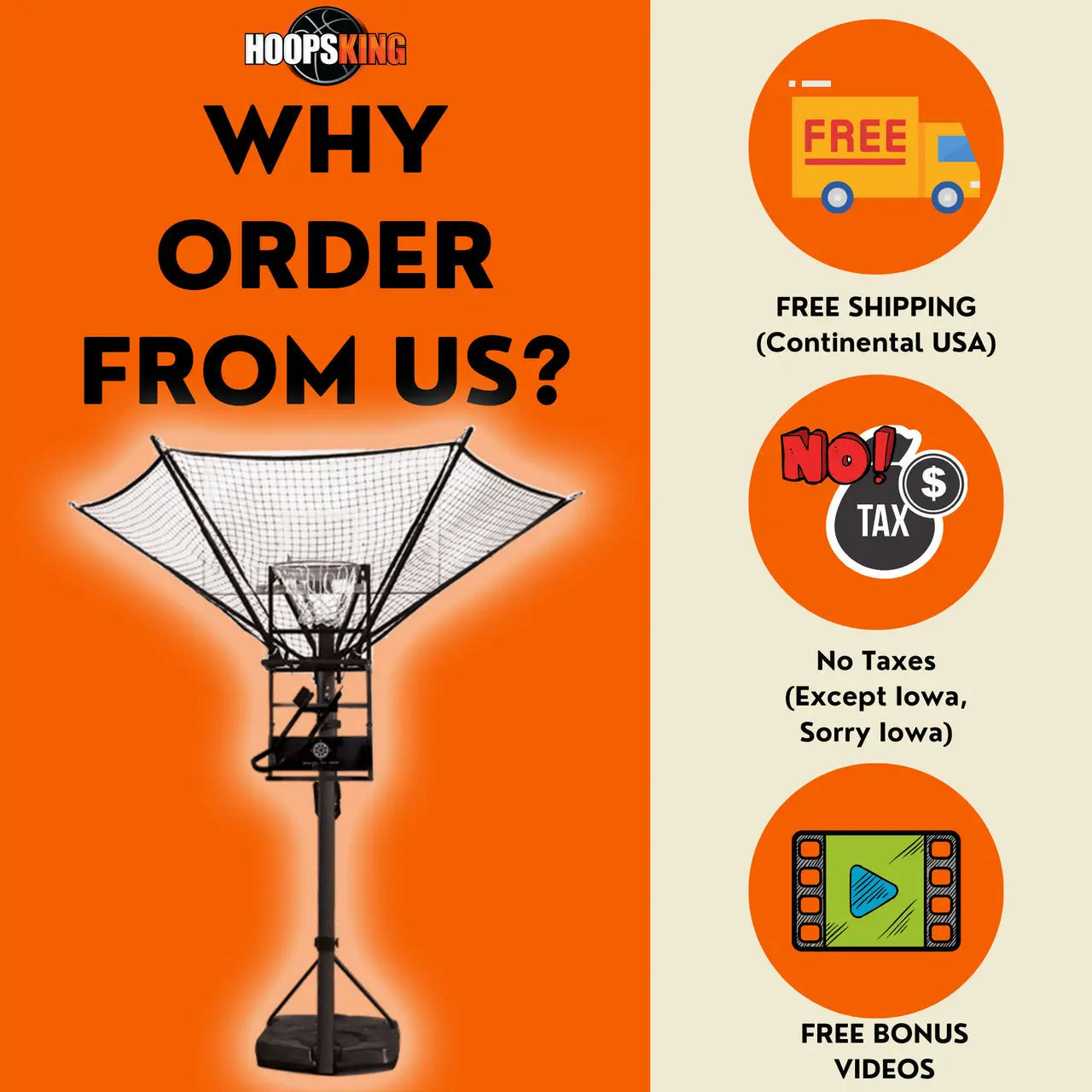 IC3 Basketball Shooting Machine Rebounder