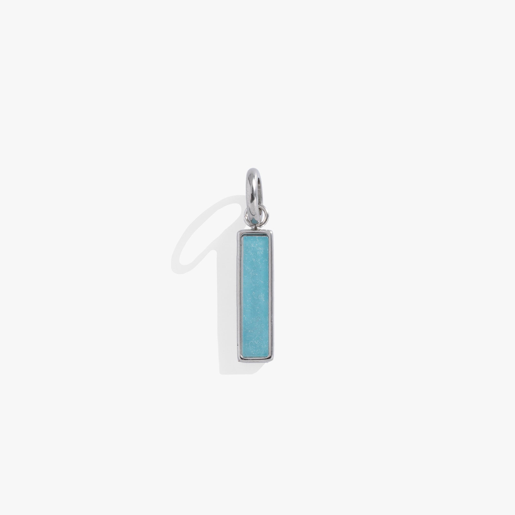 Blue Quartz Gemstone Interchangeable Bar Charm