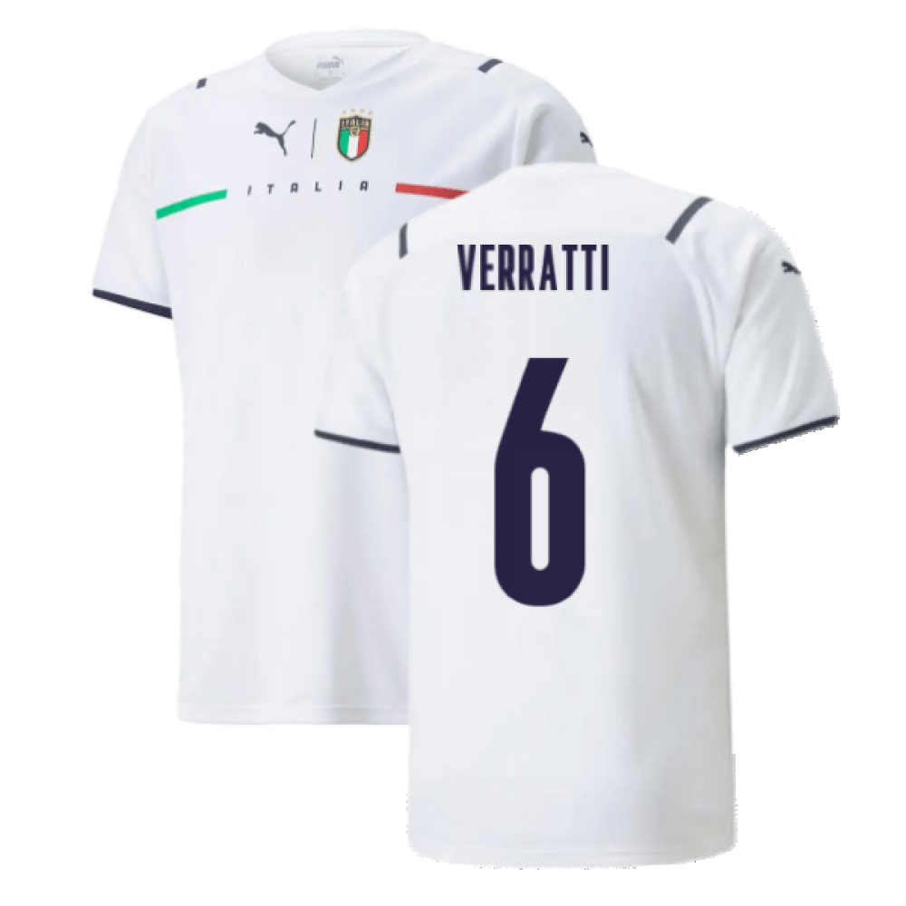 Italy 2021/22 Away Verratti #6 Jersey Name Set