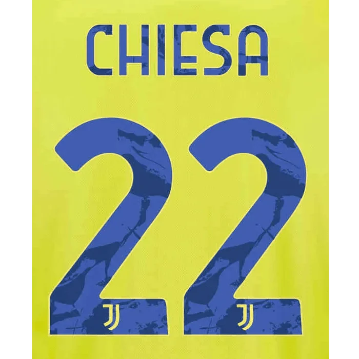 Juventus 2021/22 Third Chiesa #22 Jersey Name Set