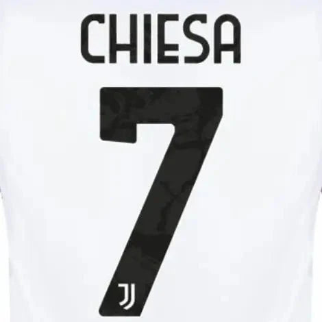 Juventus 2023/24 Away Chiesa #7 Youth Jersey Name Set