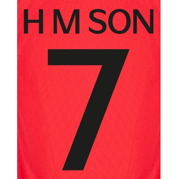 Korea 2022-23 Home H M Son #7 Jersey Name Set