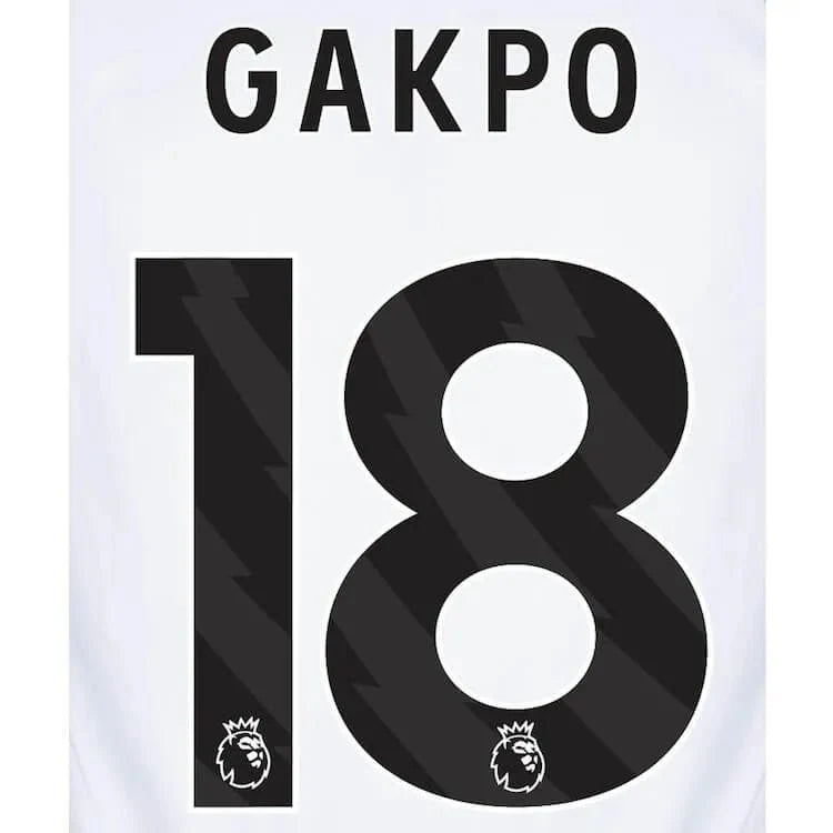 Liverpool 2023-Away Gakpo #18 Jersey Name Set-Black