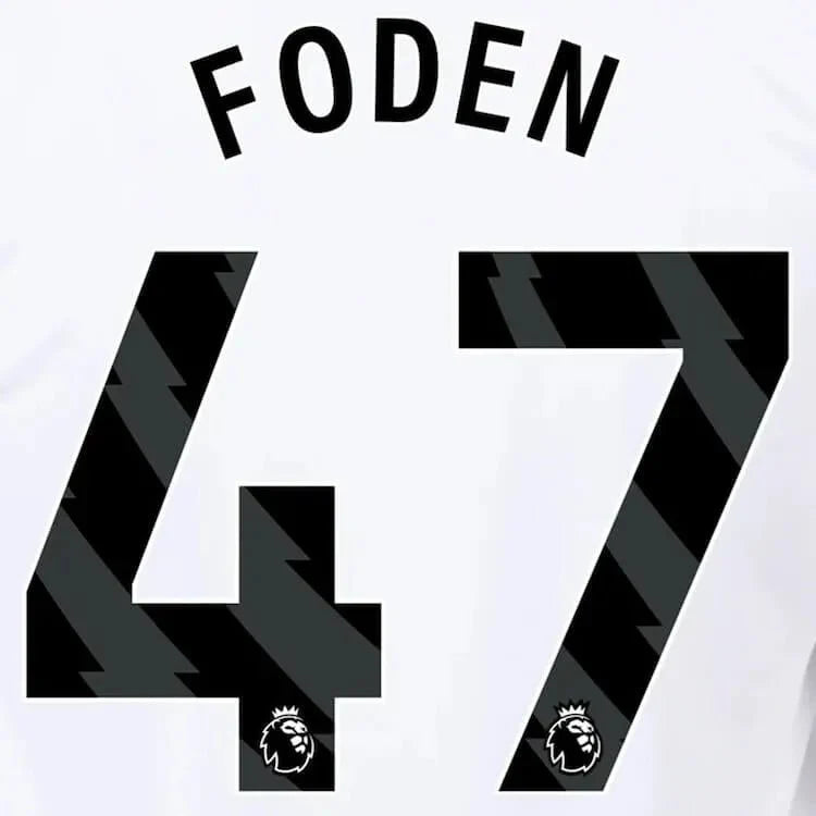 Manchester City 2023-Away Foden #47 Jersey Name Set-Black