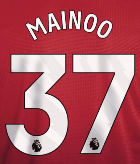 Manchester United 2023-Home MAINOO #37 Official Name Set-White