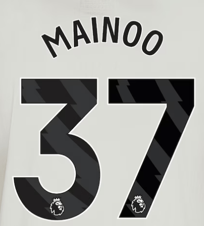 Manchester United 2024-Third MAINOO #37 Official Name Set-Black