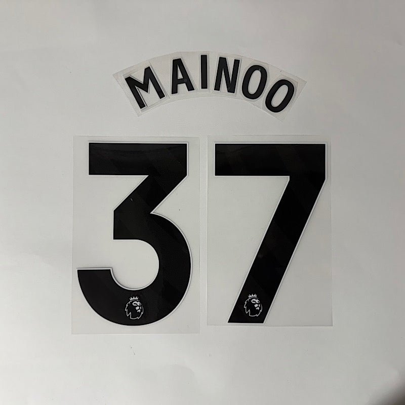 Manchester United 2024-Third MAINOO #37 Youth Official Name Set-Black