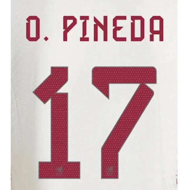 Mexico 2022-23 Away Pineda #17 Jersey Name Set