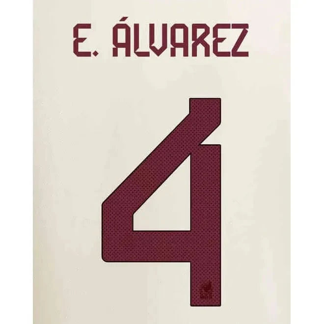 Mexico 2022/23 Away E. Alvarez #4 Jersey Name Set