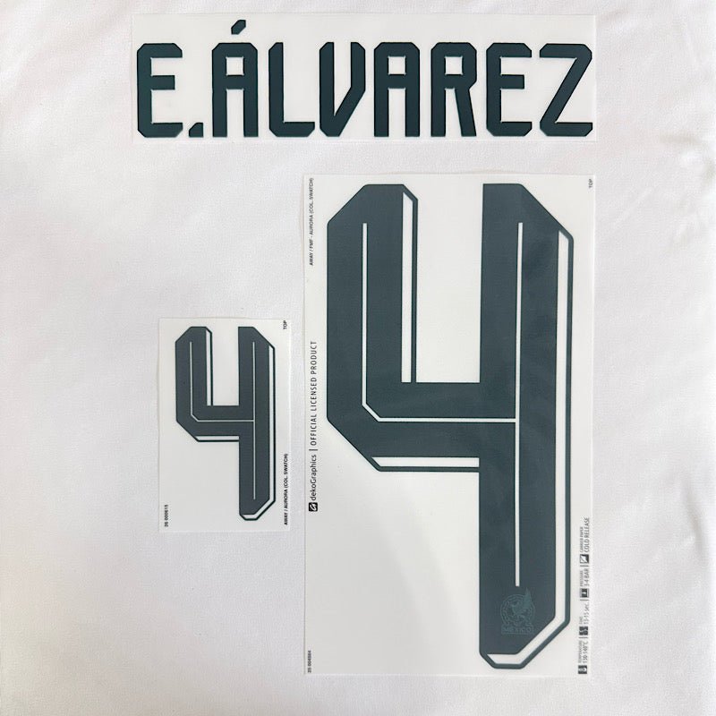 Mexico 2026- Away E. ALVAREZ #4 Official Name Set