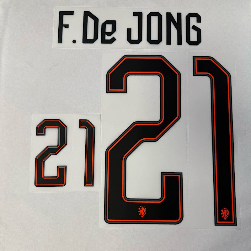 Netherlands 2026 Home  F. DE JONG #21 Official Name Set