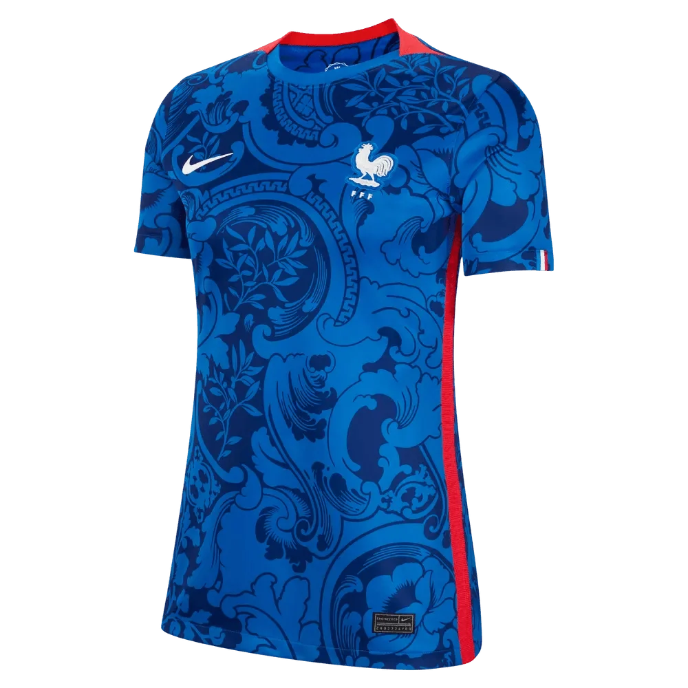 Nike France Women's EC22 Home Jersey - Hyper Cobalt-Siren Red