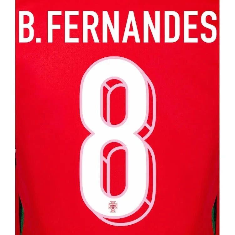 Portugal 2024/25 Home B. Fernandes #8 Jersey Name Set