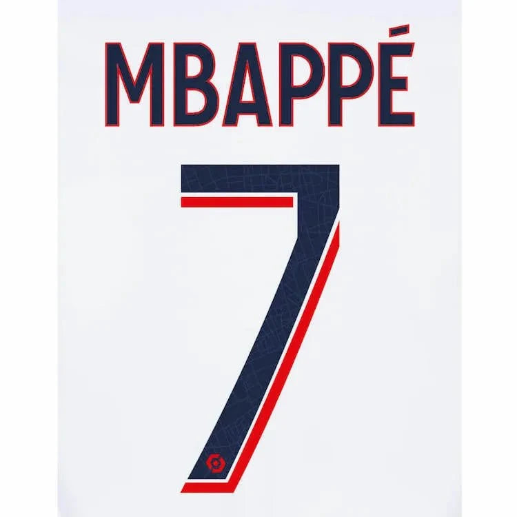 PSG 2023/24 Away Mbappe #7 Jersey Name Set