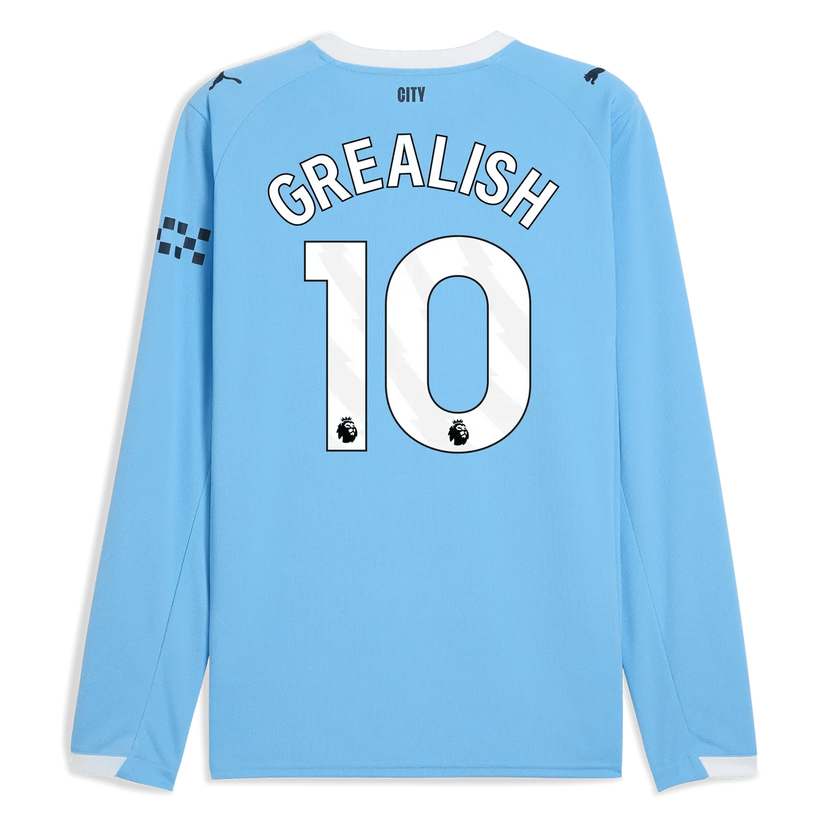 Puma 2025-26 Manchester City Men's Stadium Home Long-Sleeve Soccer Jersey