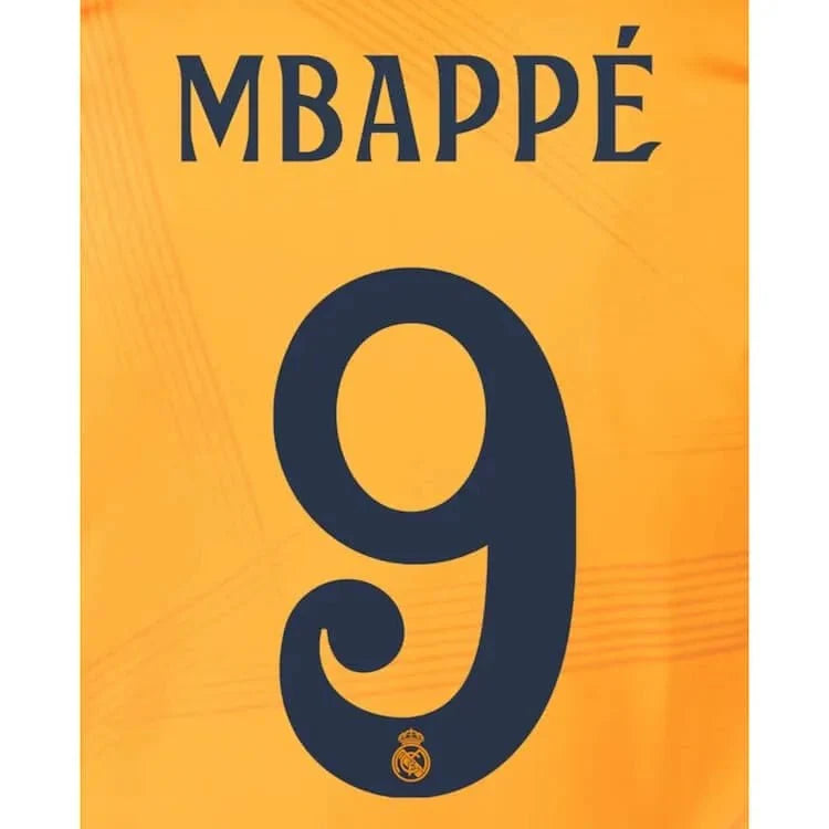 Real Madrid 2024/25 Away MBAPPE #9 Youth Official Name Set