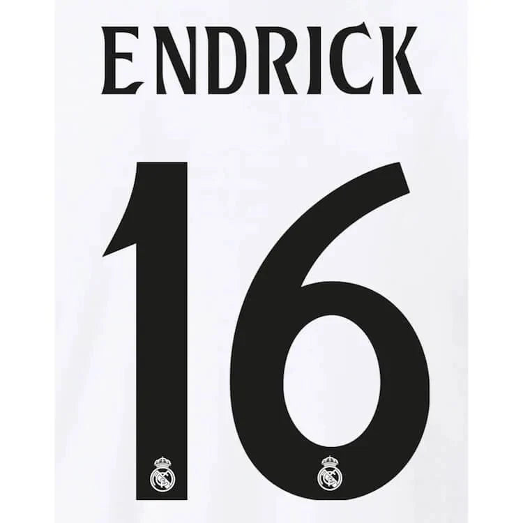 Real Madrid 2024/25 Home ENDRICK #9 Official Name Set
