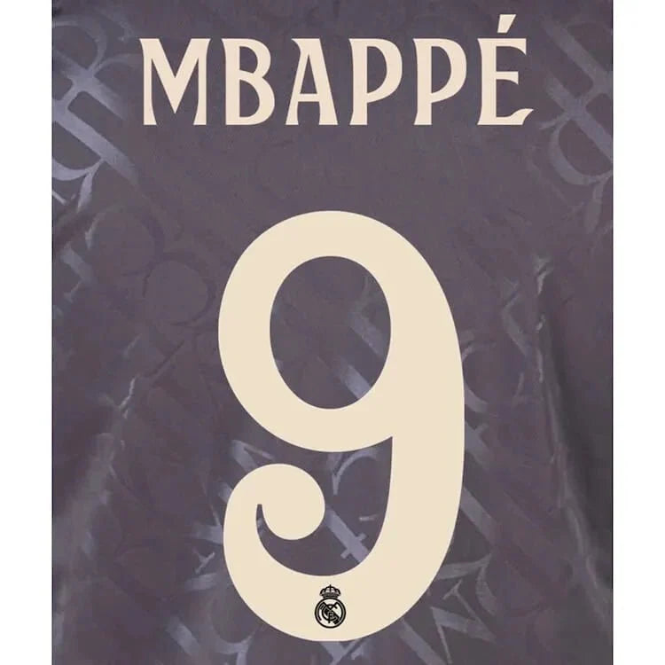 Real Madrid 2024/25 Third MBAPPE #9 Youth Official Name Set (CL Version)