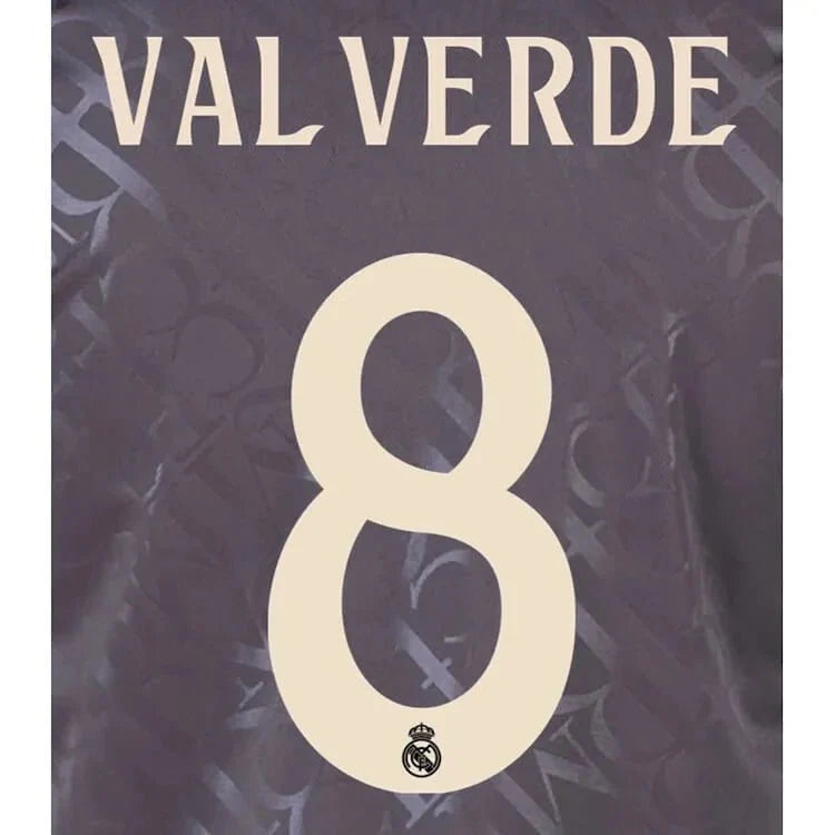Real Madrid 2024/25 Third VALVERDE #8 Official Name Set (CL Version)