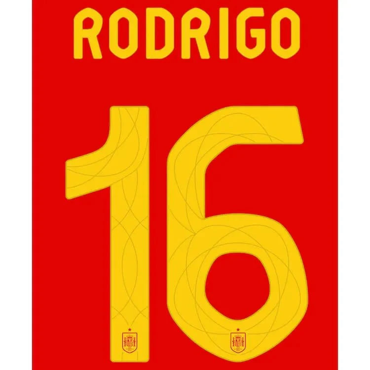 Spain 2024/25 Home Rodrigo #16 Jersey Name Set