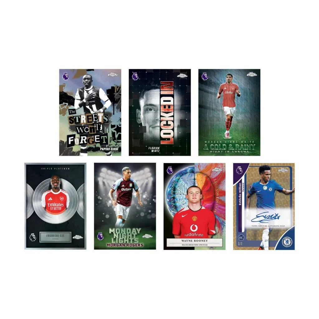 Topps 2025-26 Chrome Premier League Cards Blaster BOX (7 Packs Each)