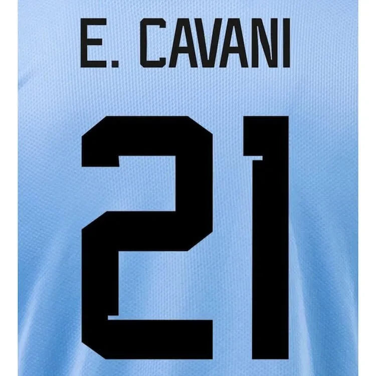 Uruguay 2022-23 Home/Away Cavani #21 Jersey Name Set