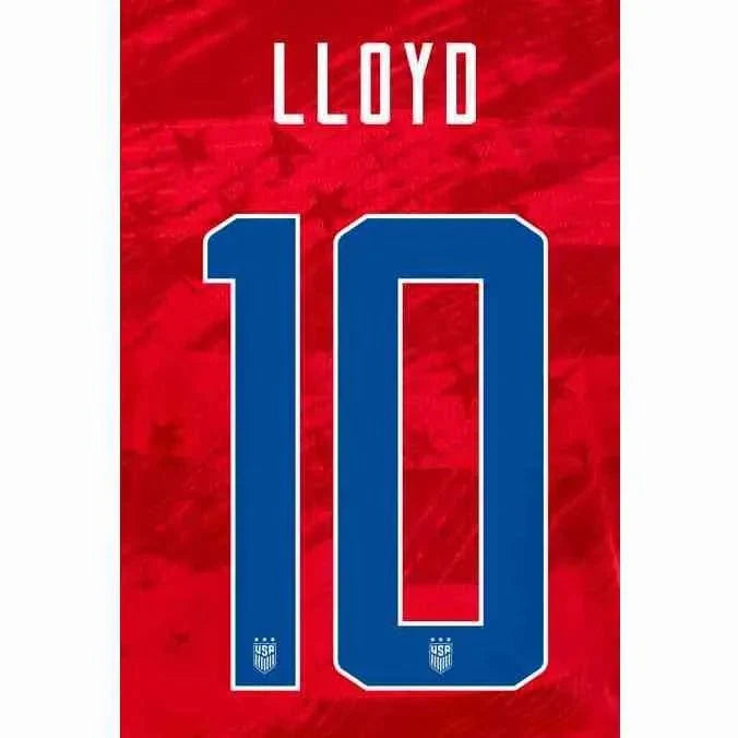 USWNT 2019/20 Away  Lloyd #10 Jersey Name Set