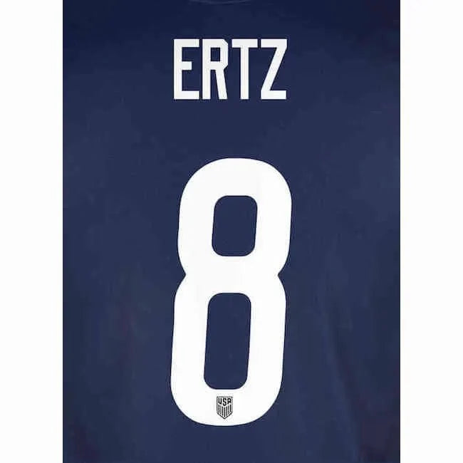 USWNT 2020/21 Away  Ertz #8 Jersey Name Set