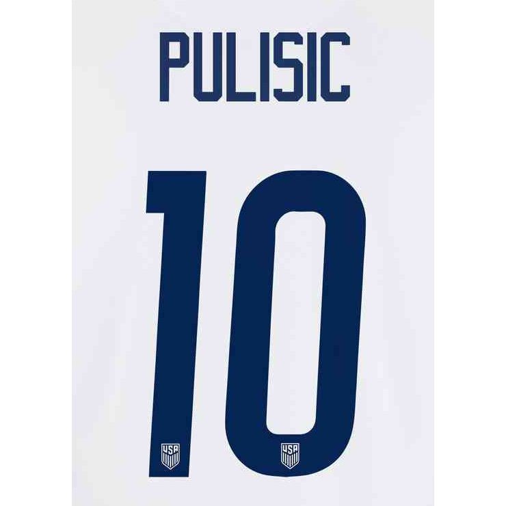 USMNT 2020/21 Home Pulisic #10 Youth Jersey Name Set