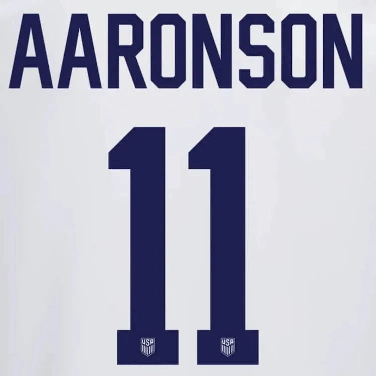 USMNT 2022-23 Home Aaronson #11 Jersey Name Set