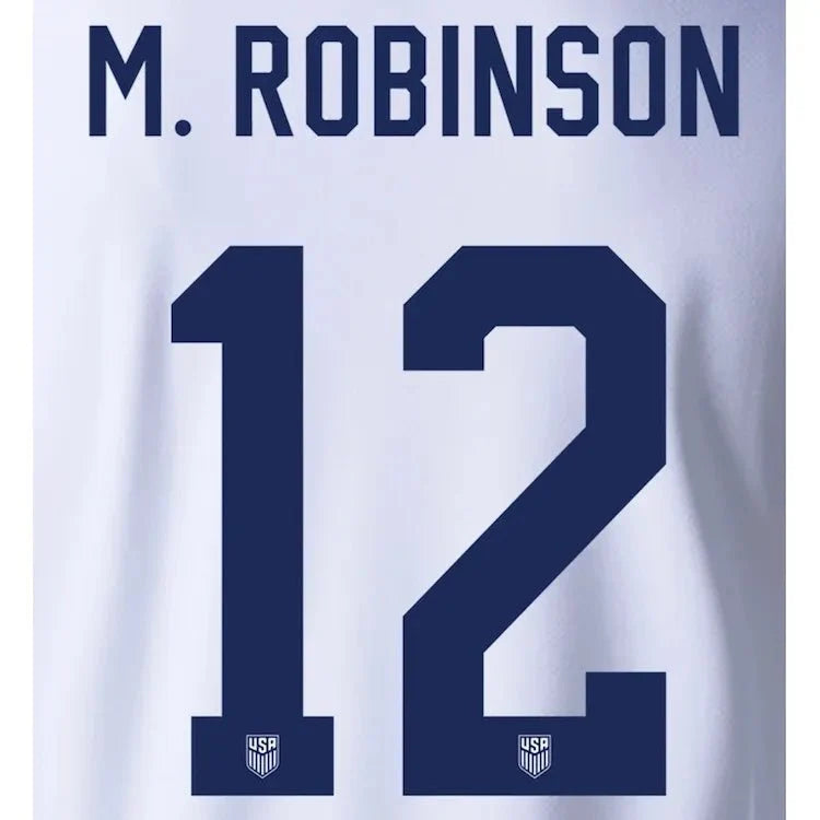 USMNT 2024/25 Home M. Robinson #12 Jersey Name Set