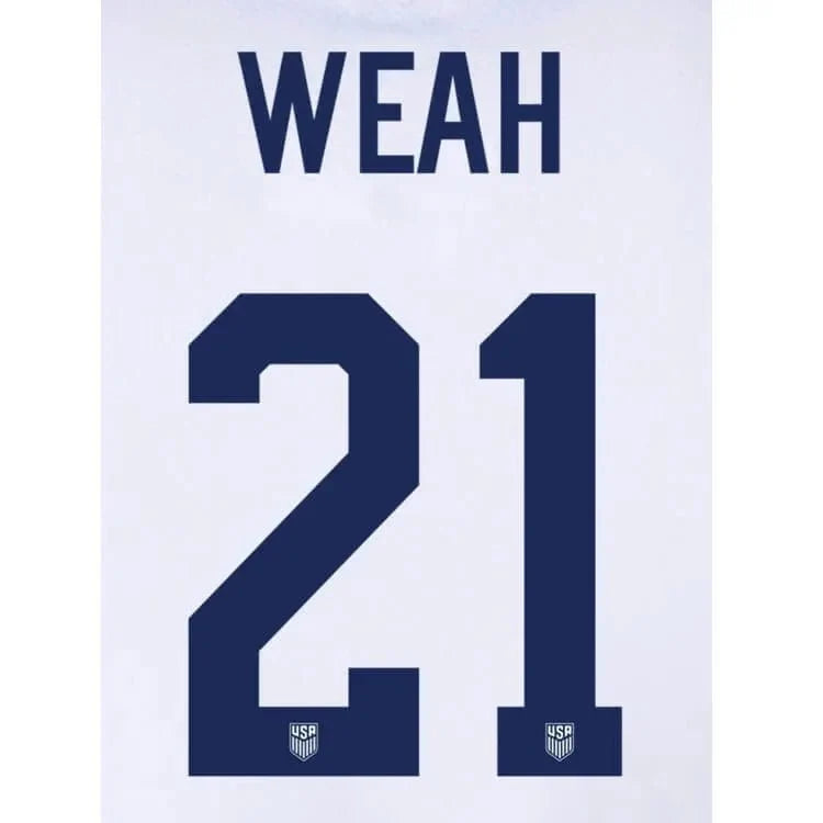 USMNT 2024/25 Home Weah #21 Jersey Name Set