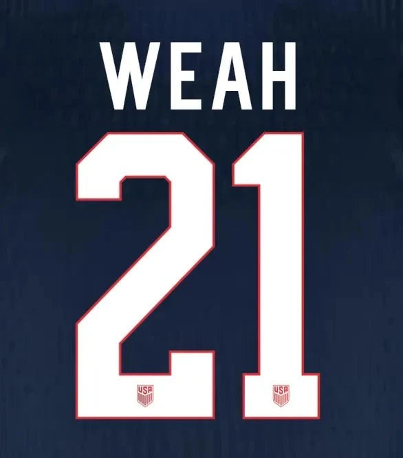 USMNT 2025 Away WEAH #21 Official Name Set