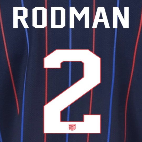 USWNT 2025 Away  Rodman #2 Jersey Name Set 8"