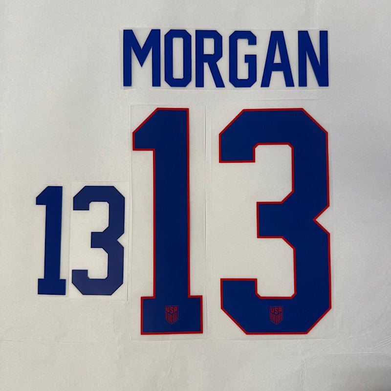 USWNT 2025 Home  MORGAN #13 Jersey Name Set 8"