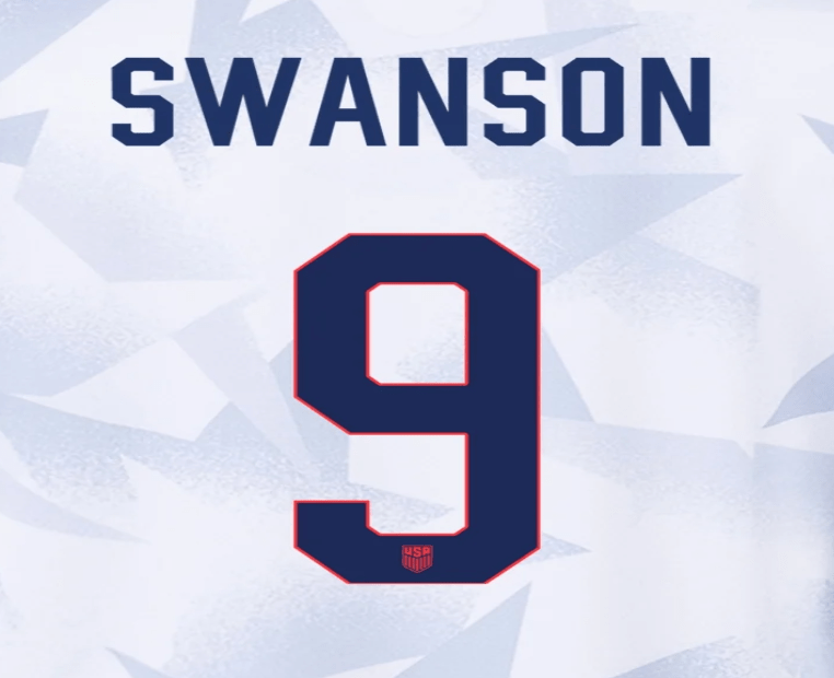 USWNT 2025 Home  SWANSON #9 Jersey Name Set 8"