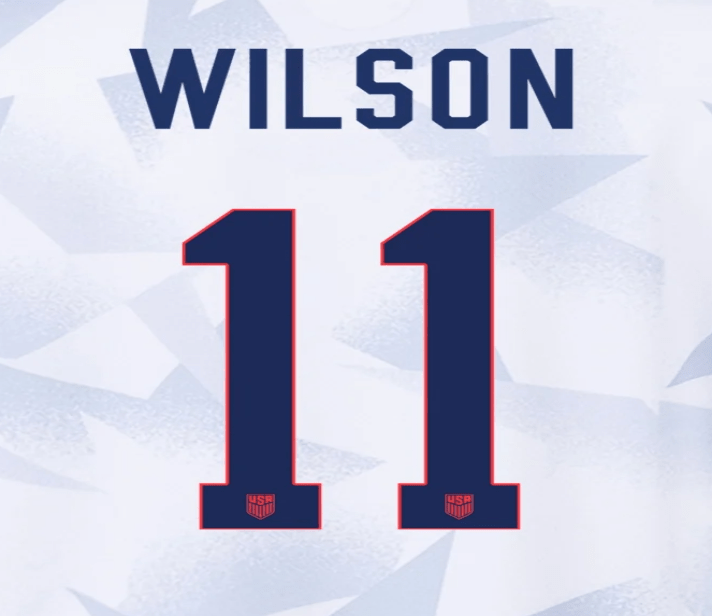 USWNT 2025 Home  WILSON #11 Jersey Name Set 8"